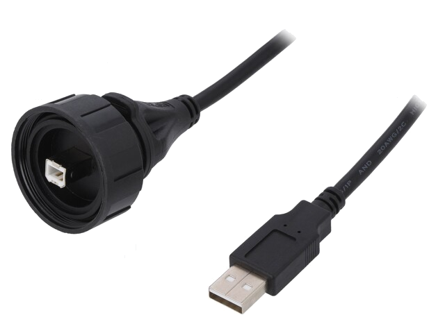 Kabel-adapter; USB-A-stekker,USB B stekker (afgesloten); IP68 Kabel-adapter; USB-A-stekker,USB B stekker (afgesloten); IP68